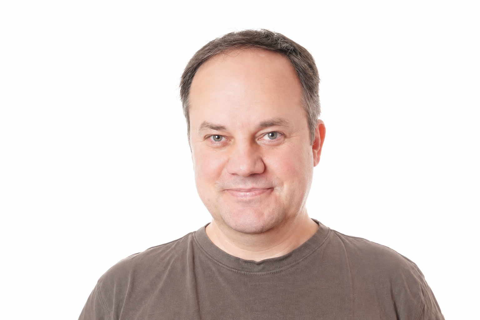Portrait after AI double chin removal