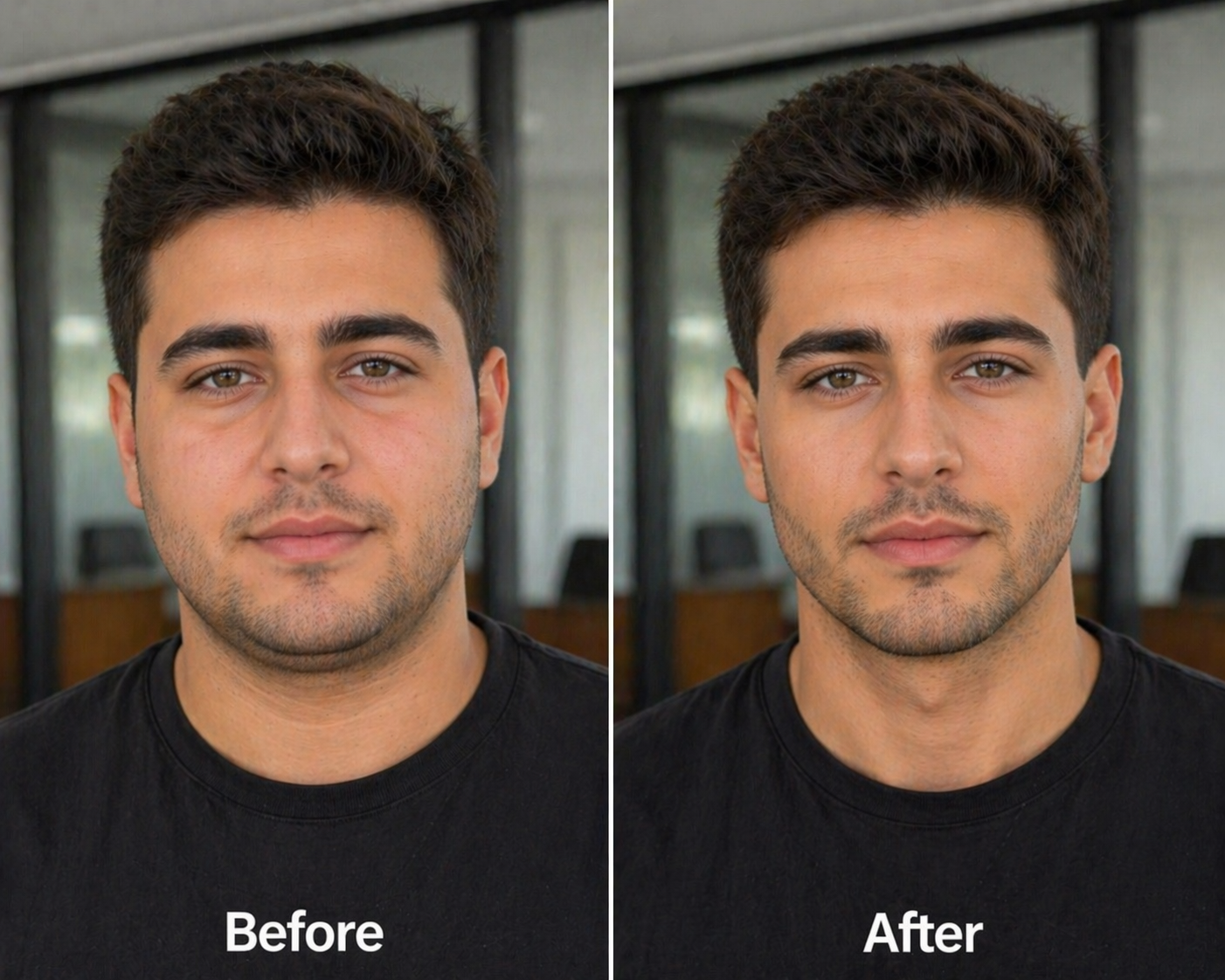 Real face slimmer before and after — result 6